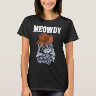 T-shirt Meowdy Chat Howdy Rodeo Western Pays Sud