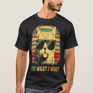 T-shirt Meowdy Chat Vintage les années 70 je fais ce que j