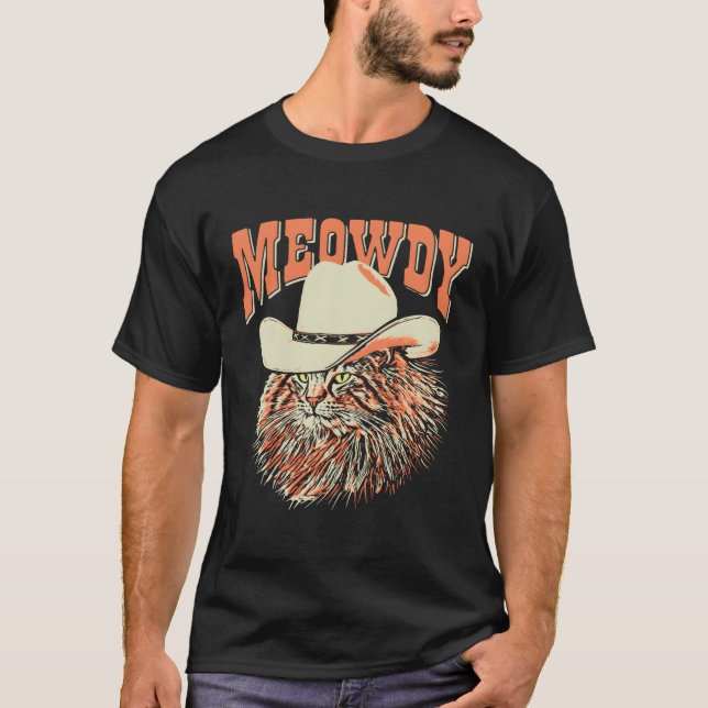 T-shirt Meowdy Country Music Chat Cow (Devant)