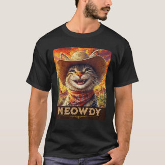 T-shirt Meowdy Cowboy Un ami furry dans le chat Wild West