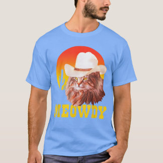 T-shirt Meowdy Drôle de Musique de Country Chat Chapeau de