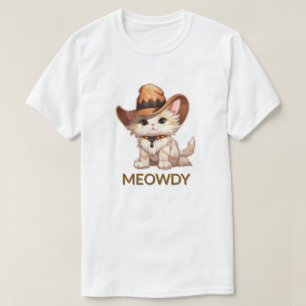T-shirt Meowdy Funny Chat de cowboy occidental