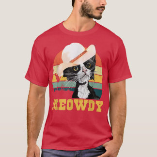 T-shirt Meowdy! Funny Country Music Cat Cowboy Hat Vintage