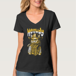 T-shirt Meowdy ! Funny Country Music Cowboy Chat