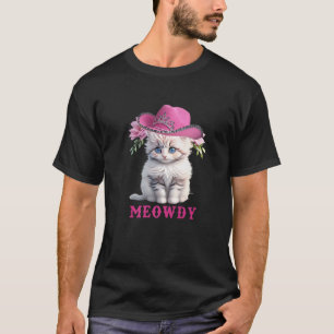 T-shirt Meowdy Funny Mashup entre Cat Meow et Howdy Cut
