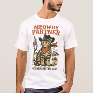 T-shirt Meowdy Partner – Création occidentale de chat de c