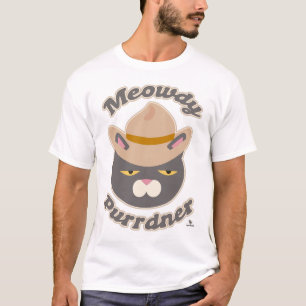 T-shirt Meowdy Purrdner Cute Cowboy Casquette Chat Slogan