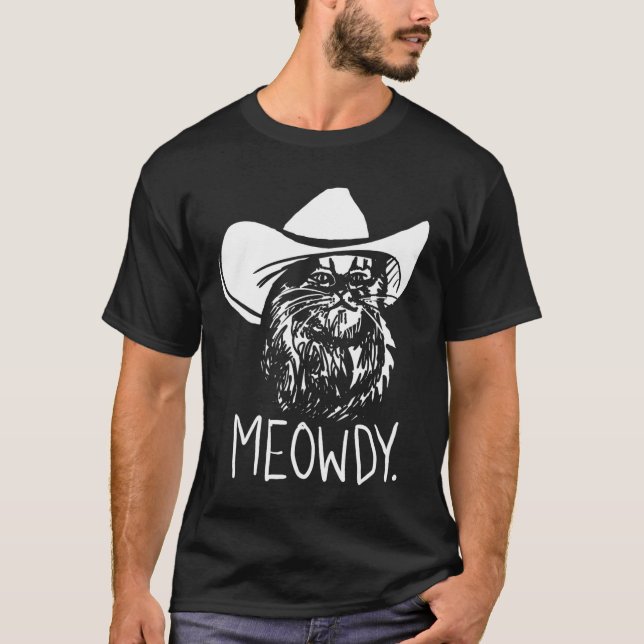 T-shirt Meowdy Texas Cat Meme (Devant)