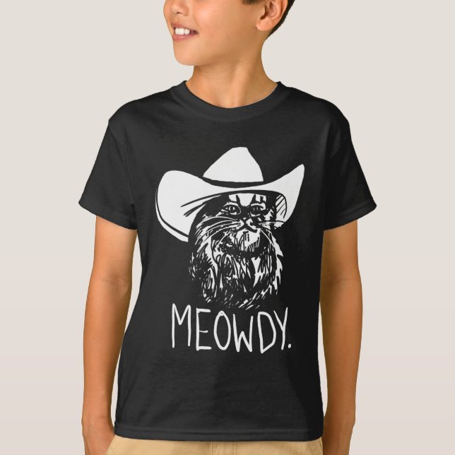 T-shirt Meowdy Texas Cat Meme (Devant)