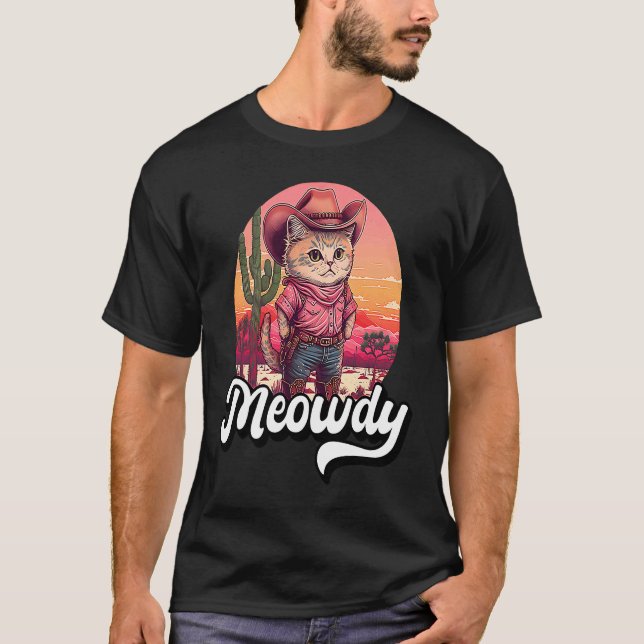 T-shirt Meowdy Texas Cat Meme Country Music Cowgirl Cute C (Devant)