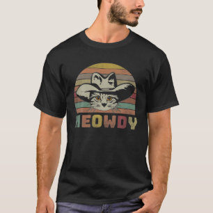 T-shirt Meowdy Texas Cat Meme Cowboy Vintage Retro Cat Lov