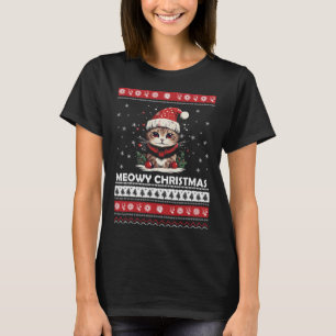 T-shirt Meowe Noël Cute Chats Et Café Joyeux Noël Gr