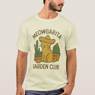 T-shirt Meowgarita Garden Club - Cat & Cactus Tee