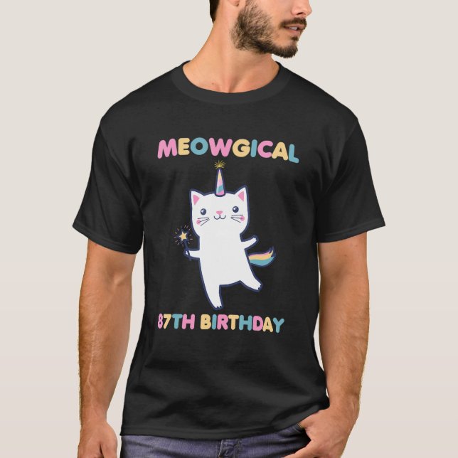 T-shirt Meowgical 87e Anniversaire Kitty 87 Ans Chat   (Devant)