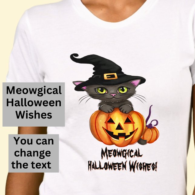 T-shirt Meowgical Halloween Voeux Chat sorcier Casquette C (Créateur téléchargé)