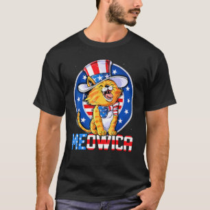 T-shirt Meowica 4 juillet chat américain Drapeau américain