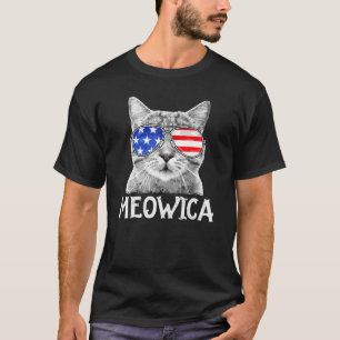 T-shirt Meowica 4 juillet Chat Merica Usa Drapeau Kitten