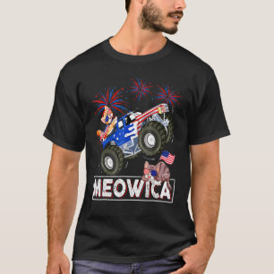 T-shirt Meowica 4 juillet Chats Monster Trucks American F