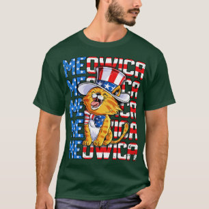 T-shirt Meowica 4 juillet Merica Chat l'oncle du drapeau a