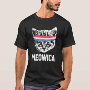 T-shirt Meowica 4 juillet Pawtriotique Kitty Merica Cat Us