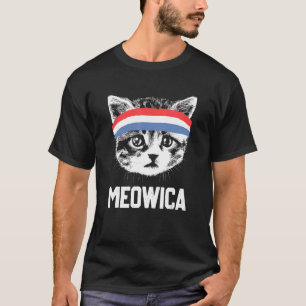 T-shirt Meowica 4 juillet Pawtriotique Kitty Merica Cat Us