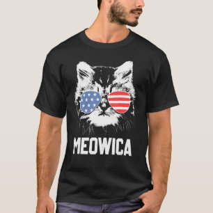 T-shirt Meowica 4 juillet Pawtriotique Kitty Merica Cat Us