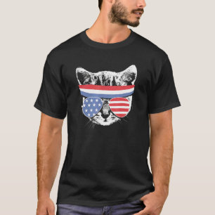 T-shirt Meowica 4 juillet Pawtriotique Kitty Merica Chat É