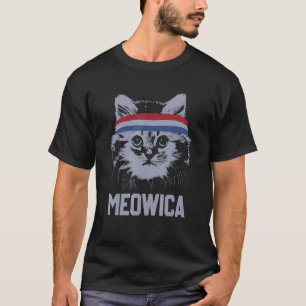T-shirt Meowica 4 juillet Pawtriotique Kitty Merica Chat É