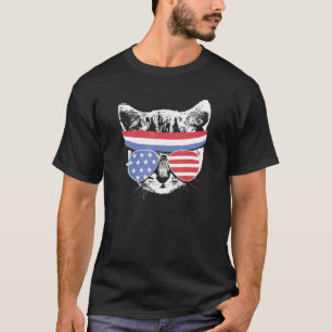 T-shirt Meowica 4 juillet Pawtriotique Kitty Merica Chat É