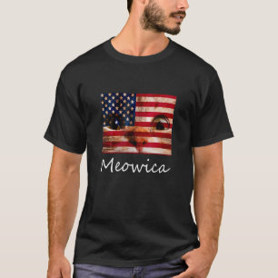 T-shirt Meowica Chat 4 H De Juillet Amérique Drapeau Usa