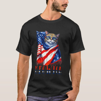 T-shirt Meowica Chat 4 Juillet Lunettes De Soleil Merica C