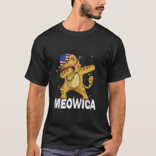 T-shirt Meowica chat animal 4 juillet Patriotique américai