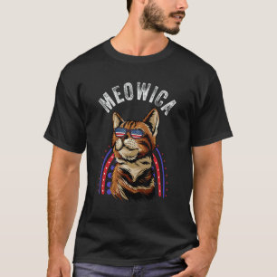 T-shirt Meowica Chat Mullet Drapeau Américain Patriotique