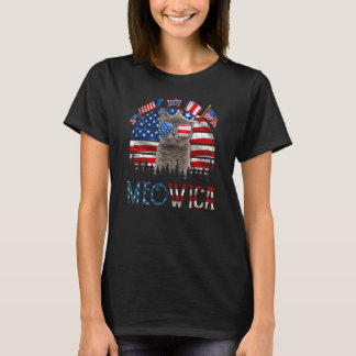 T-shirt Meowica Chat Quatrième 4 juillet Patriotique Usa A