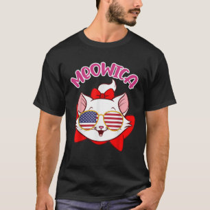T-shirt Meowica chaton mignon verre soleil USA Patriotique