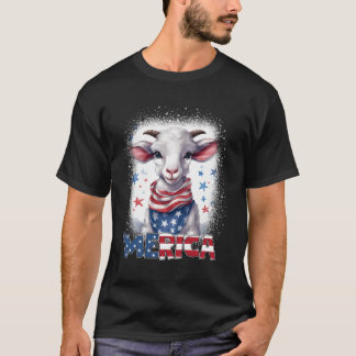 T-shirt Meowica Chèvre patriotique 4 juillet Feu d'artific