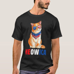 T-shirt Meowica Merica USA Drapeau Américain Chat Patrioti