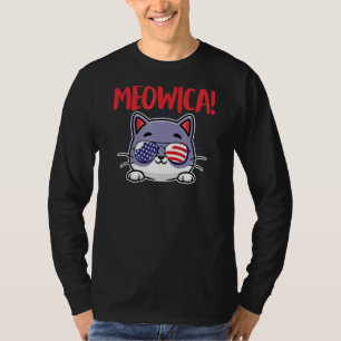 T-shirt Meowica Patriotic 4 juillet Chat Pun Joke