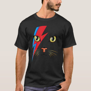 T-shirt Meowie Bowie Chat Retro Kitty Chat Glam Rock Musiq