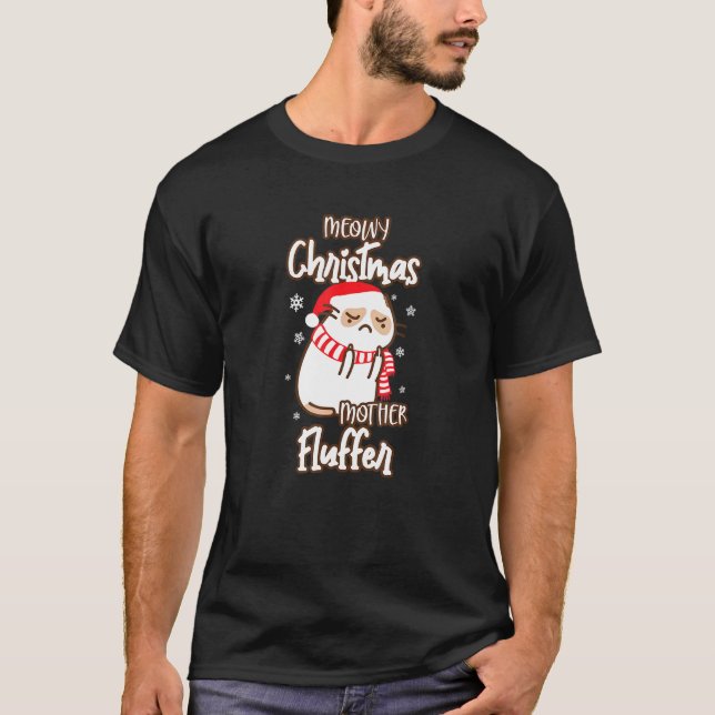 T-shirt Meowied Noël Mère Flutter Noël Chat Xma (Devant)