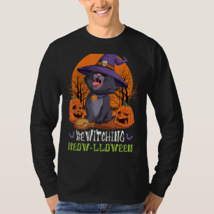 T-shirt Meowlloween mignon Chat noir Halloween Co