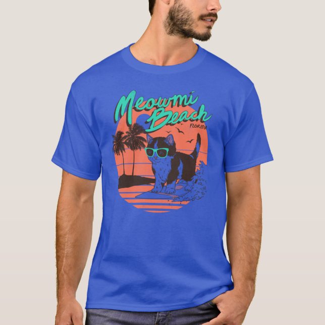 T-shirt Meowmi Beach girl vintage friend (Devant)