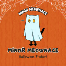 Meownace Mineur Fantôme Bleu Drôle Halloween
