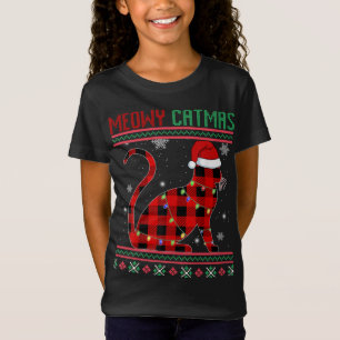 T-Shirt Meowo Catmas Plaid Chat Kitten Lover Noël laid