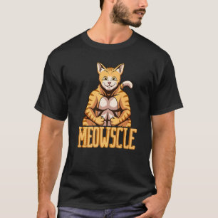 T-shirt Meowscle Fort Animal Chat Haltères