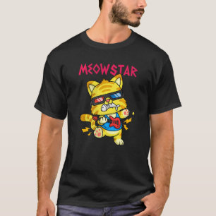 T-shirt Meowstar Et Vive Rock Et Roll