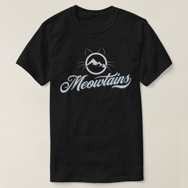 T-shirt MEOWTAINS, Mountain Hiking for Cat Lovers  (Design devant)