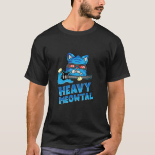 T-shirt Meowtal I guitare Rock Metal Music 1