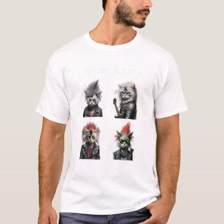 T-shirt Meowtallica Funny Chat Chemise Chat Chemise Chat M