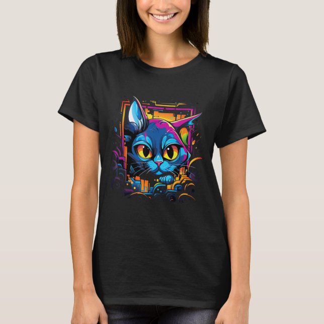 T-shirt Meowtgraphy Kitty Art in Action (Devant)